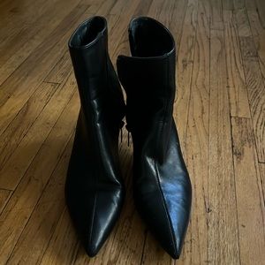 Zara black kitten heel ankle boots